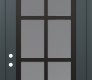 Modern Steel Front Door Diamond C16 36" x 96" anthracite/anthracite frosted Glass Panel black RHI with Transom frosted Glass