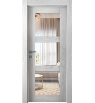 Avon 3 Lite Clear Vetro Ribeira Ash Single Doors