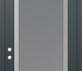 Modern Steel Front Door Diamond C1 36" x 96" anthracite/anthracite frosted Glass Panel stainless steel RHI with Transom clear Glass