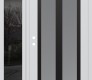 Modern Steel Front Door Diamond C14 48" x 80" white/white frosted Glass Panel black RHI with Sidelite mirrored Glass