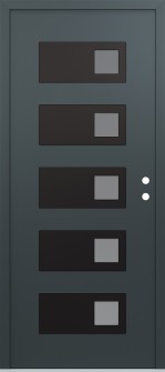 Diamond D2 36" x 80" anthracite/anthracite frosted Glass Panel black LHI