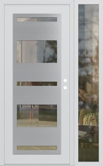 Diamond C10 50" x 80" white/white clear Glass Panel stainless steel LHI with Sidelite clear Glass