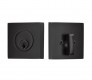 EMTEK SQUARE DEADBOLT SINGLE CYLINDER 8469 FLAT BLACK US 19 for Steel Front Doors