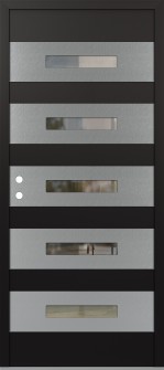 Diamond D9 36" x 80" black/black clear Glass Panel stainless steel RHI