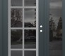 Modern Steel Front Door Diamond C16 48" x 80" anthracite/anthracite mirrored Glass Panel stainless steel LHI with Sidelite mirrored Glass