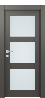 Avon 3 Lite Vetro Gray Matte Single Doors