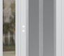 Modern Steel Front Door Diamond C14 50" x 80" white/white frosted Glass Panel stainless steel RHI with Sidelite clear Glass