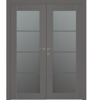 Avon 4 Lite Vetro Gray Matte Double doors