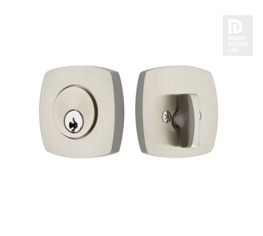EMTEK URBAN MODERN DEADBOLT DOUBLE CYLINDER 8326 SATIN NICKEL US 15 for Steel Front Doors