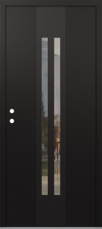 DIAMOND A8 36" X 80" BLACK/BLACK CLEAR GLASS PANEL BLACK RHI