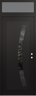 Diamond C4 36" x 96" black/black mirrored Glass Panel black LHI with Transom frosted Glass