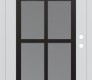 Modern Steel Front Door Diamond C16 36" x 80" white/white frosted Glass Panel black LHI