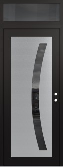 Diamond C4 36" x 96" black/black mirrored Glass Panel stainless steel LHI with Transom mirrored Glass