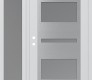 Modern Steel Front Door Diamond C10 52" x 80" white/white frosted Glass Panel stainless steel RHI with Sidelite frosted Glass