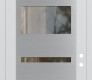Modern Steel Front Door Diamond C10 36" x 96" white/white clear Glass Panel stainless steel LHI with Transom clear Glass