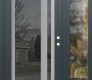 Modern Steel Front Door Diamond C15 48" x 80" anthracite/anthracite mirrored Glass Panel stainless steel LHI with Sidelite clear Glass