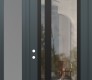 Modern Steel Front Door Diamond C15 52" x 96" anthracite/anthracite clear Glass Panel black RHI with Sidelite and Transom frosted Glass
