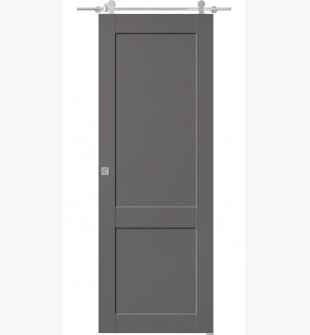 Shaker 2 Panel Gray Matte Barn doors