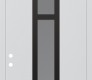 DIAMOND A9 36" X 96" BLACK/WHITE FROSTED GLASS PANEL BLACK LHI WITH TRANSOM FROSTED GLASS