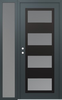 Diamond C2 50" x 80" anthracite/anthracite frosted Glass Panel black RHI with Sidelite frosted Glass