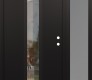 Modern Steel Front Door DIAMOND A1 48" X 80" BLACK/BLACK CLEAR GLASS PANEL BLACK LHI WITH SIDELITE FROSTED GLASS
