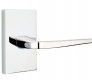 Emtek athena door lever with modern rectangular rosette dummy polished chrome (us26) 5052