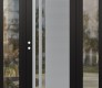 Modern Steel Front Door Diamond C6 68" x 80" black/black clear Glass Panel stainless steel RHI with 2 Sidelites clear Glass