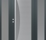 Modern Steel Front Door Diamond C13 60" x 80" anthracite/anthracite frosted Glass Panel stainless steel RHI with 2 Sidelites frosted Glass