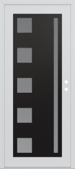 Diamond C3 36" x 80" white/white frosted Glass Panel black LHI