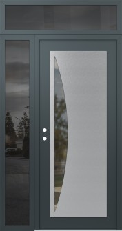 Diamond C13 50" x 96" anthracite/anthracite clear Glass Panel stainless steel RHI with Sidelite and Transom mirrored Glass