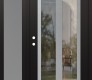 Modern Steel Front Door Diamond C14 52" x 80" black/black clear Glass Panel stainless steel RHI with Sidelite frosted Glass
