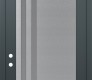 Modern Steel Front Door Diamond C6 36" x 96" anthracite/anthracite frosted Glass Panel stainless steel RHI with Transom frosted Glass