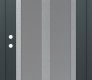 Modern Steel Front Door Diamond C14 36" x 80" anthracite/anthracite frosted Glass Panel stainless steel RHI