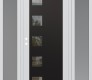 Modern Steel Front Door Diamond C5 68" x 80" white/white clear Glass Panel black RHI with 2 Sidelites frosted Glass