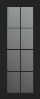 DOOR SLAB AVON 8 LITE VETRO BLACK MATTE 18" X 92 1/2" X 1 3/4"