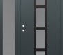 Modern Steel Front Door DIAMOND A10 52" X 80" ANTHRACITE/ANTHRACITE FROSTED GLASS PANEL BLACK RHI WITH SIDELITE FROSTED GLASS