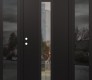 Modern Steel Front Door DIAMOND A1 64" X 80" BLACK/BLACK CLEAR GLASS PANEL BLACK RHI WITH 2 SIDELITES MIRRORED GLASS