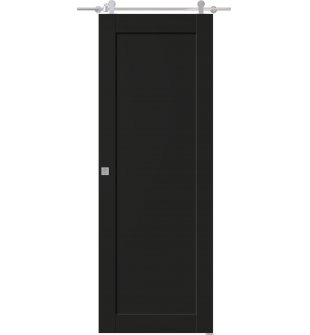 Shaker 1 Panel Black Matte Barn doors