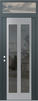 Diamond C14 36" x 96" anthracite/anthracite mirrored Glass Panel stainless steel RHI with Transom clear Glass