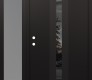 Modern Steel Front Door DIAMOND A5 52" X 80" BLACK/BLACK MIRRORED GLASS PANEL BLACK RHI WITH SIDELITE FROSTED GLASS