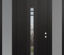DIAMOND A4 68" X 96" BLACK/BLACK CLEAR GLASS PANEL BLACK RHI WITH 2 SIDELITES AND TRANSOM FROSTED GLASS