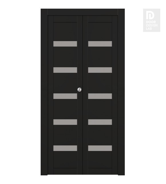 Leora Vetro Black Matte Modern Interior Bifold Doors by Belldinni