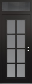 Diamond C16 36" x 96" black/white frosted Glass Panel black LHI with Transom mirrored Glass