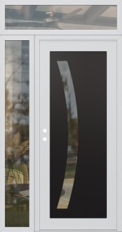 Diamond C4 52" x 96" white/white clear Glass Panel black RHI with Sidelite and Transom clear Glass