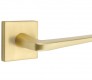 Emtek athena door lever with square rosette privacy left hand satin brass (us4) 5210