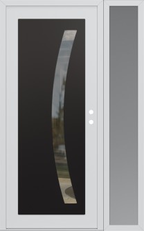 Diamond C4 50" x 80" white/white clear Glass Panel black LHI with Sidelite frosted Glass
