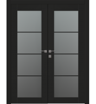 Avon 4 Lite Vetro Black Matte Double doors