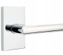 Emtek stuttgart door lever with modern rectangular rosette dummy polished chrome (us26) 5052