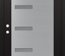 Modern Steel Front Door Diamond C8 36" x 80" black/white frosted Glass Panel stainless steel RHI