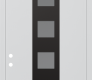 DIAMOND A13 36" X 96" BLACK/WHITE FROSTED GLASS PANEL BLACK LHI WITH TRANSOM MIRRORED GLASS